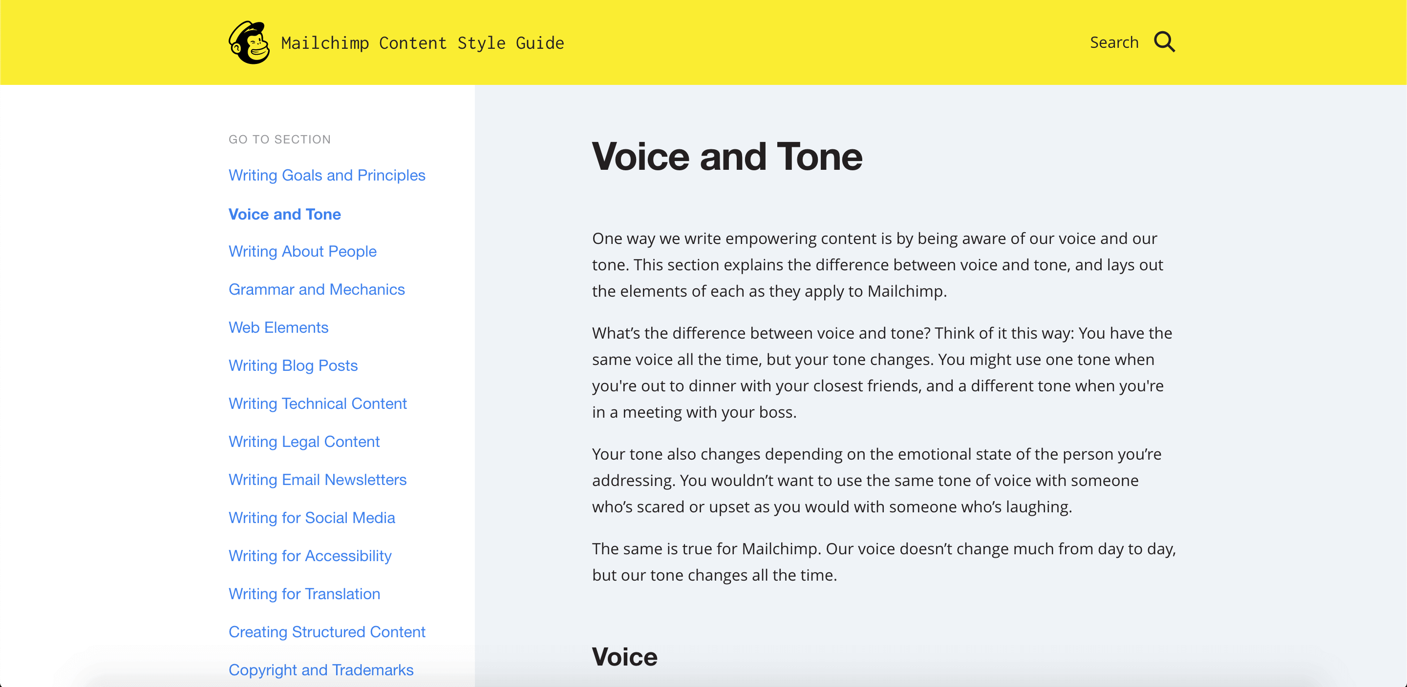 Guide de voix et de ton